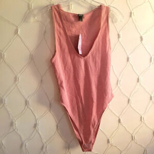 Mauve Bodysuit / Ribbed / Brand New / Size Small